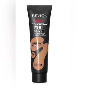 🆕 Revlon ColorStay Full Cover Foundation Matte 330 Natural Tan - Black & Tan